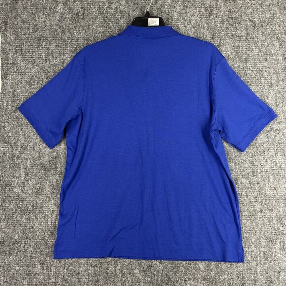 Lands End Golf Polo Shirt Mens Extra Large Blue Embroidered Flag Country Club - Picture 2 of 6